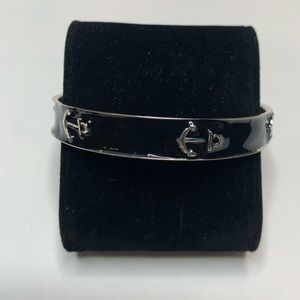 J Crew Gray Enamel Silver Anchors Bracelet